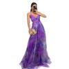 European Style Spring and Summer Print Spaghetti Strap Maxi Dress INS Vacation Casual Party