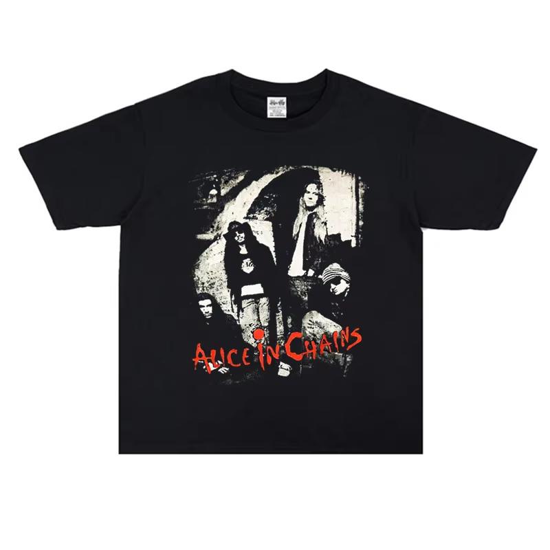 Alice in Chains Alice in Chains Rock Band Comfortable Spring Summer Render Cotton Unisex and Unisex Tshirts with Short Sleeves