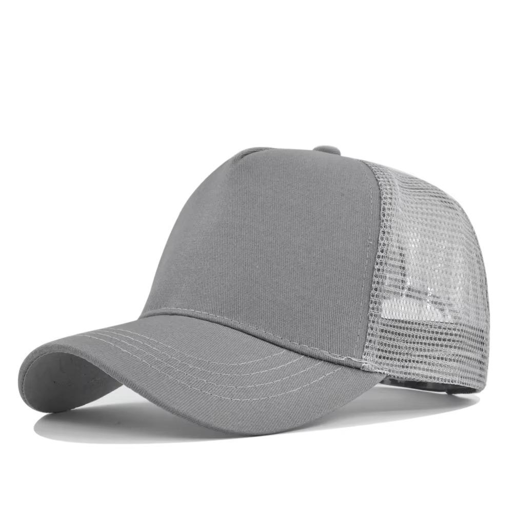 Fashion 5 Panels Baseball Cap Solid Color Mesh Cap Breathable Sun Hats