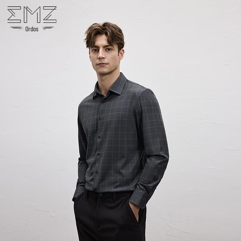 Men s Printed Plaid Button-Cuff Shirt XL