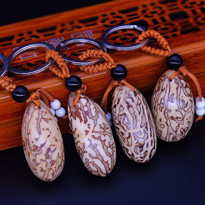 2pc Natural Thousand Eyes Linden Key Link Hanging Pendant About 4-6 Cm Gift
