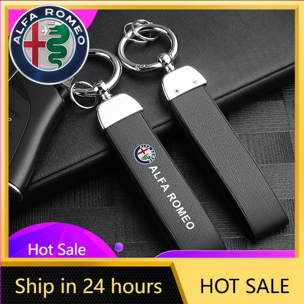 Car Stickers For Alfa Romeo Car Key Chain PU Leather Keyring Car Pendant Gift For Alfa Romeo Giulietta Giulia GT Brera Mito F1 S