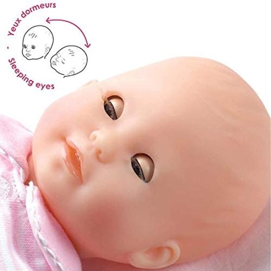 Corolle Bébé Calin Charming Pastel Baby Doll - 12-inch Soft Body Doll with Pink Clothes, Sleeping Eyes, OpeningClosing, Vanilla Scent, Suitable for