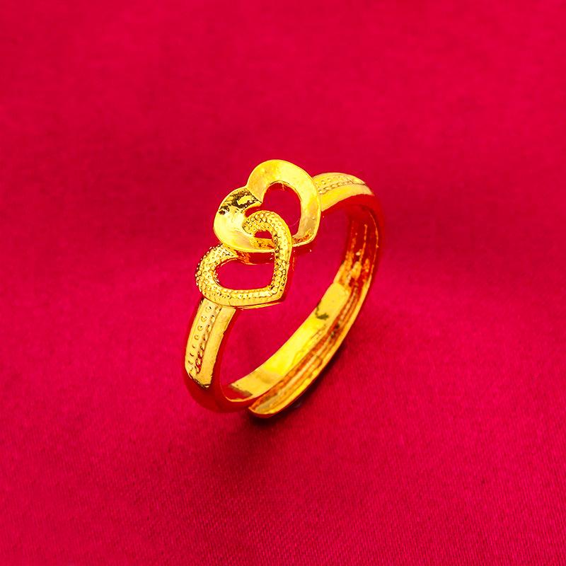 Vietnam Gold Ladies Jewelry Set: Bracelet, Necklace, and Ring.