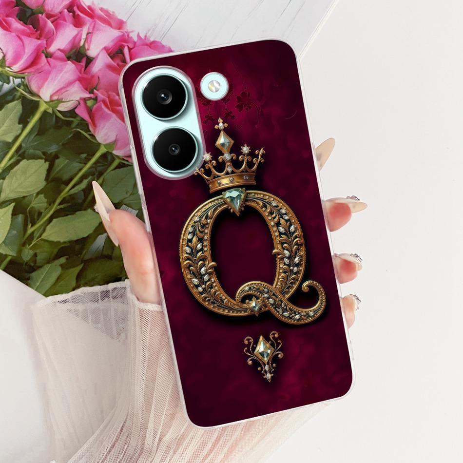 For Xiaomi Poco X8 Pro Royal Crown Initial Letter Couple Phone Case For POCO X8 Pro Max X8Pro 5G Soft Silicone TPU Bumpers