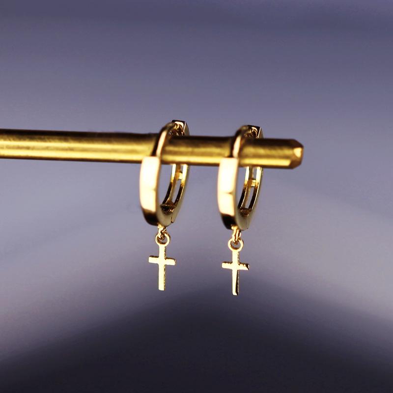 

Versatile S925 Sterling Silver Gold-Plated Cross Ear Cuffs for Women 925 Silver