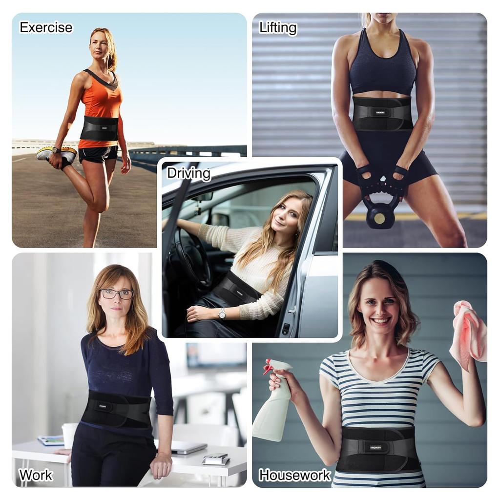 Back Brace for Women and Men Adjustable Ultra-Breathable Lumbar Support Belt Back Support Belt for Sedentariness Works Sports
