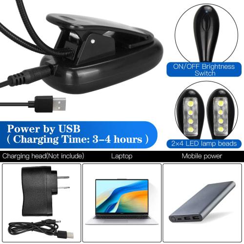 DkOvn Music Stand Light, 1 Pack, USB Rechargeable Music Stand Light, LED Book Lamp for Reading and Playing Musical Instruments (1 Light)