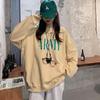 Women's Plus Size American Retro Oversized Hoodie - Early Autumn 2023, Long Sleeve, Loose Fit, Lazy Style