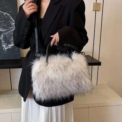 Women's Velvet Plush Bag Autumn and Winter New Versatile Crossbody Bag  Beautiful and High-End Tote Bag Portable Handbag