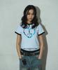 DOMINANT Ringer Crop T-Shirt (Heart Peace)