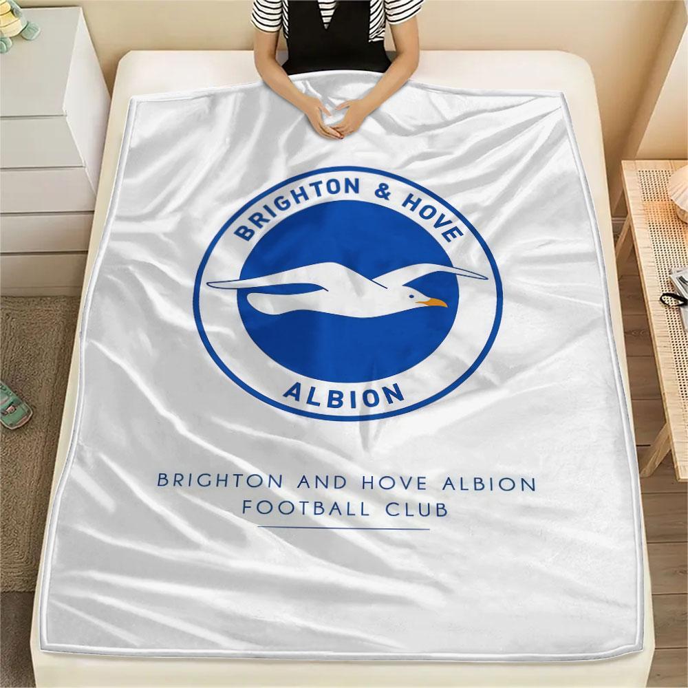 1PC Brighton & Hove Albion Patterned Flannel Blanket Suitable For All Seasons for Home Decor Warmth and Comfort Gifts Holiday Present
