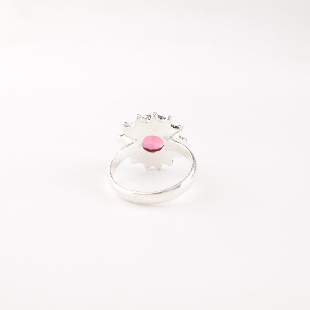 Gema Turmalina Rosa Joyería de Plata de Ley 925 Anillo Hecho a Mano Regalo Para Mamá RR-7-13