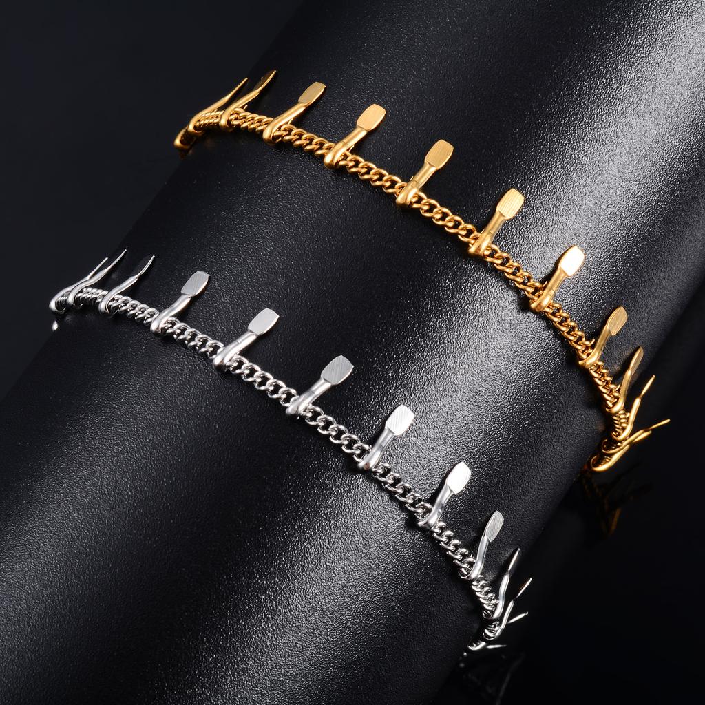 Trendy Stainless Steel Link Chain Bracelet for Women Ladies Hand Bangle Girl Foot Ankle Anklet DIY Jewelry Making Accessories