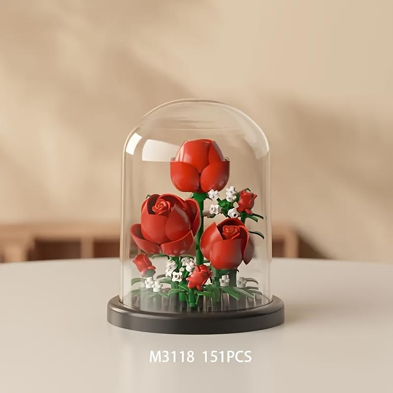 

Everlasting Flower Dust Cover Building Blocks Valentine s Day Gift Desktop Decoration Puzzle Toy Bouquet Holiday Present