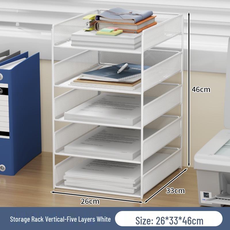 Multi-Layer Desktop File Organizer: A4 Rack & Storage Shelf for Office