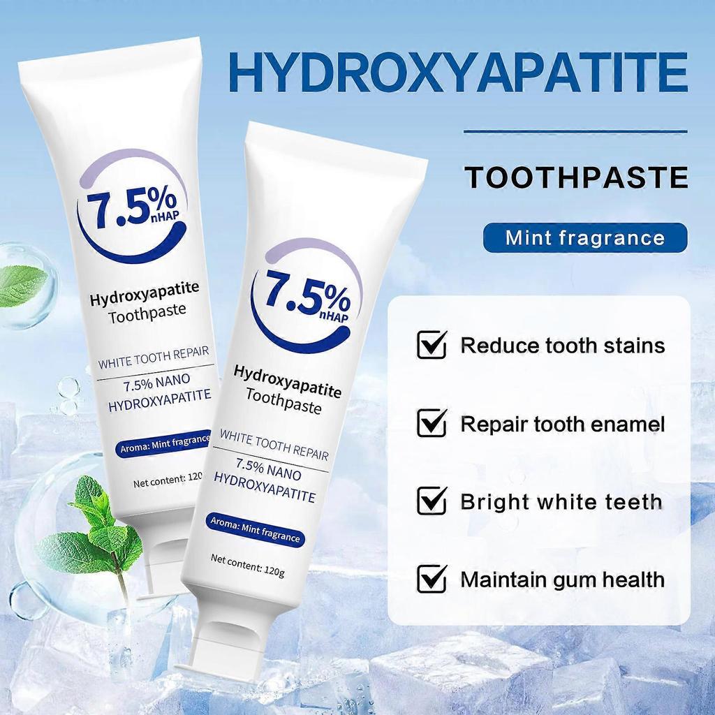 7.5% Hydroxyapatite Toothpaste for Advanced Enamel Protection, Fluoride-Free Nano Hydroxyapatite Toothpaste