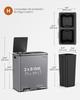 SONGMICS Dual Rubbish Bin, 2 x 8 Gallon (2 x 30 L) Metal Recycling Bin with 15 Rubbish Bags, 2-Compartment, with Lids, Pedals, Plastic Inner Buckets