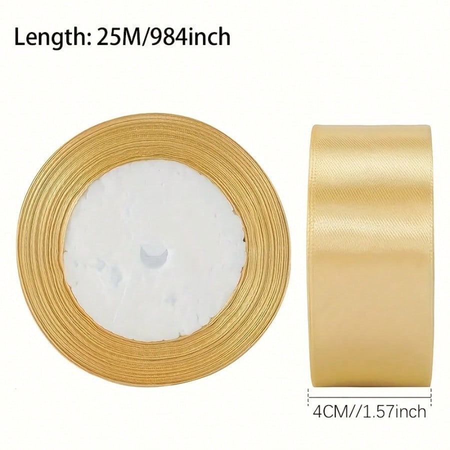 1 Pieza de Cinta Dorada Con Tratamiento de Superficie Elegante y Brillante, Adecuada Para Envolver Regalos, Decoración de Bodas, Ramos, Etc.