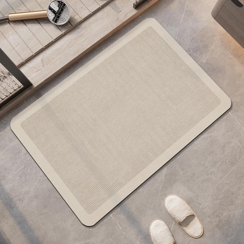 Diatomite Bath Mat Fast Dry Super Absorbent Non-Slip Floor Rug For Bathroom Shower Toilet Entryway Washable Home Decor