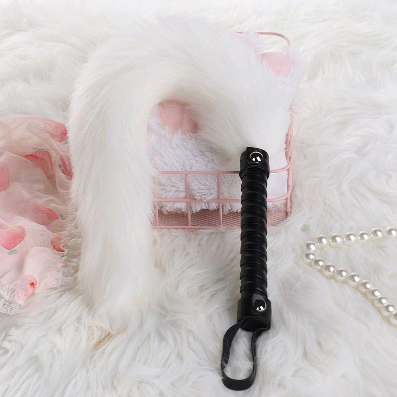 Flirt Spanking Sex Toy For Couples Erotic Leather Spank Whip With Fox Tail Adult Game Fetish Slave Paddle Whip  Bondage Whip