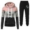 Women's Heartbeat Print Hoodie & Sweatshirt Sportswear Set - Spring/Autumn Casual Style