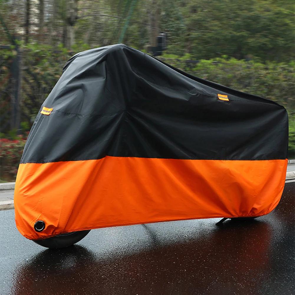 Motorcycle Cover 190T Outdoor Storage Waterproof & Anti-UV Scooter Motorbike Cover with Waterproof Membrane for All Season