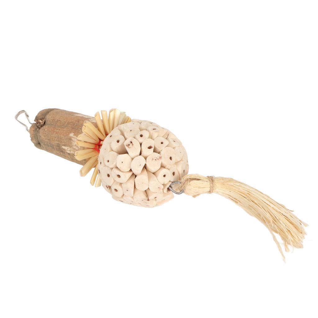 Sola Stick Bird Toys Fun Interactive Soft Ball Log Sola Wood Corn Leaf Silk Relieve Boredom Parrot
