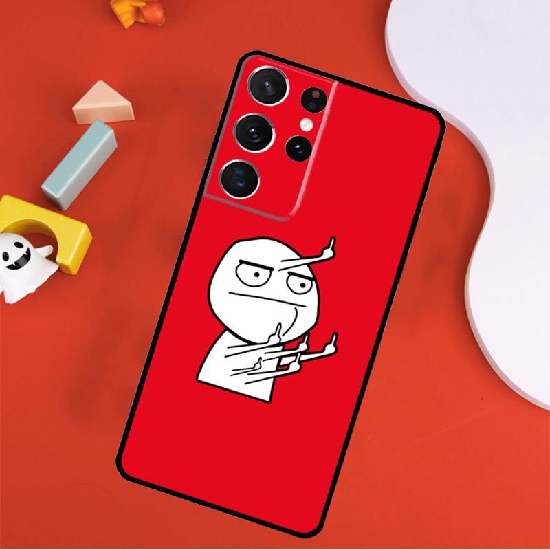 Funny Man Middle Finger Phone Case For Samsung Galaxy S25 Ultra S24 Ultra S9 S10 S20 S21 S22 S23 Plus S24 FE Cover