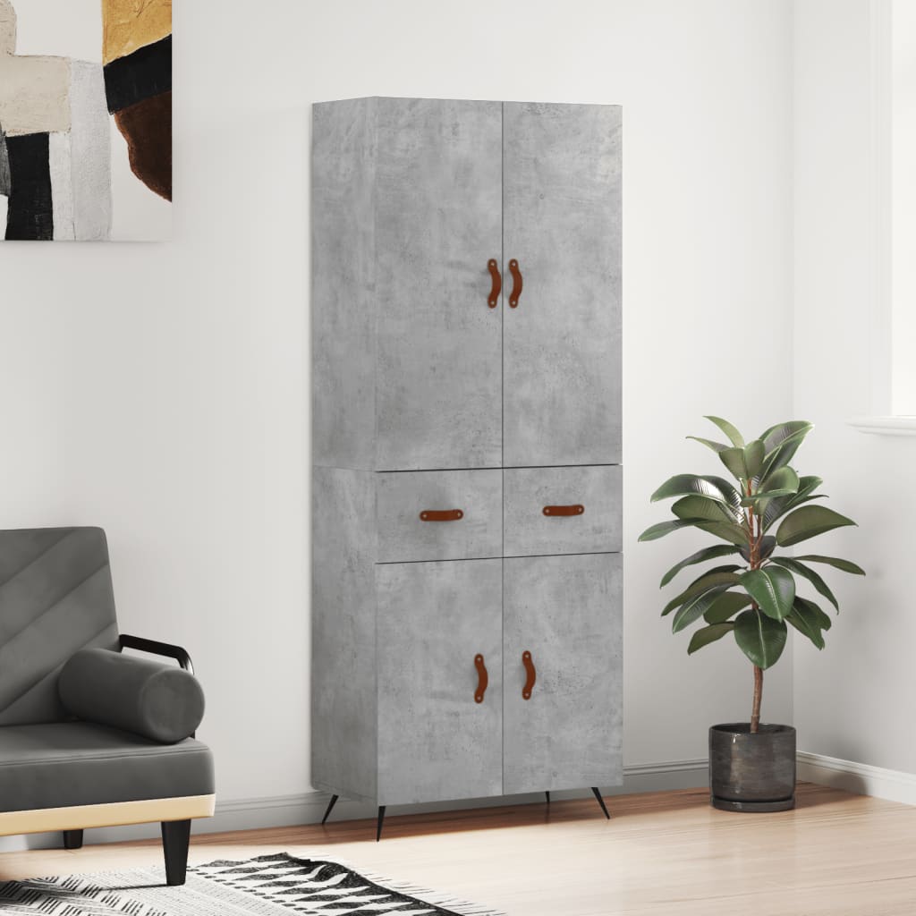 Highboard Concrete Grey 69.5 x 34 x 180 cm Particleboard
