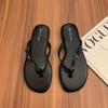 Korean flip-flops women's summer wear 2025 new French toe slippers flat-bottomed ins sandals Roman beach shoes