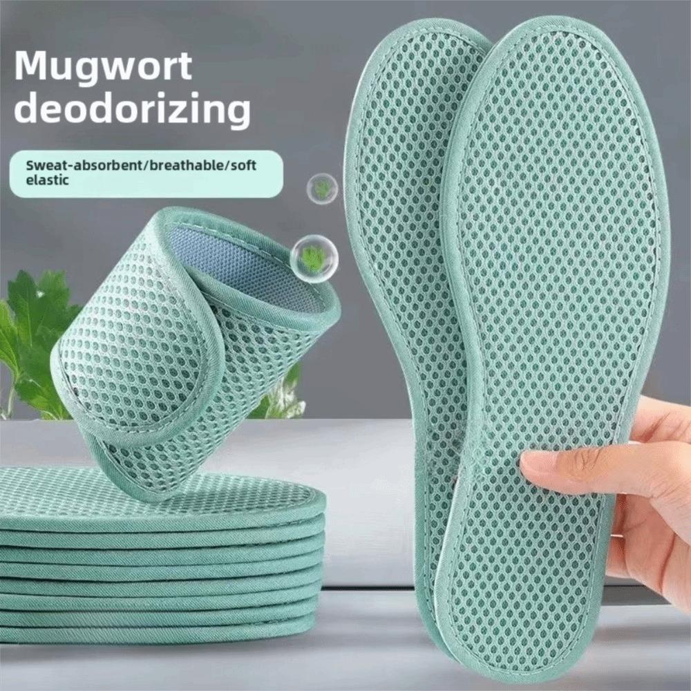 Cotton Anti-Odor Insoles Elastic Net Eye Breathable Insole Bamboo Charcoal Insoles Sports Shoes