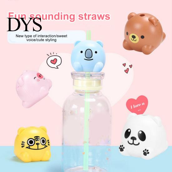 Cartoon Animal Straw 1 Set Sound for Kids Cute Topper Baby Bottle Funny Party Favors Reusable Fun Drinking Straws That Make Sounds Birthday Water