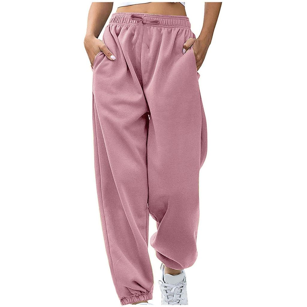 Women's Casual Pants High-waisted Belted Jogging Pants With Pockets