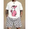 New Men's Round Neck Short Sleeve Shorts Suit Fashionable And Simple For Outdoor Activities And Daily Wear Two-piece Set
