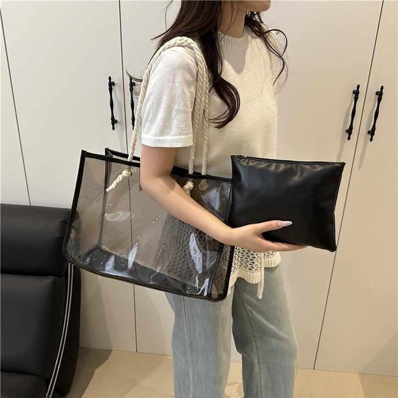 Summer popular transparent large-capacity storage bag, new portable shoulder underarm bag, fashionable and casual design