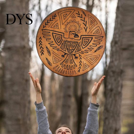 Pure Sound Drum Shaman 10 Zoll Handgefertigt Hand mit Stock Baum Walnuss des Lebens Heilungsinstrument für Spirituelle Musik Reflexion Meditation