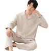 Men's Pajamas Pure Cotton Anti-Mite  Casual Long Sleeve Cardigan Homewear Outerwear Moonlight Gray