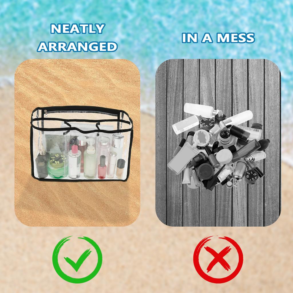 1/2/3Pcs Clear Beach Bag Trendy Organizer Waterproof Insert Divider Pouch PVC Transparent Storage Ladies Tote Accessories