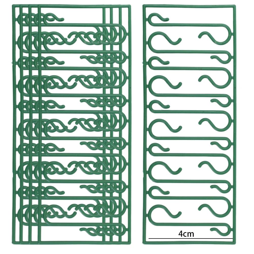 

500/30Pcs Plastic S-shaped Small Hooks for Christmas Decorations, Christmas Tree Accessories, Hooks for Venue Decoration Tools 30Pcs(3 Boards) зелёный