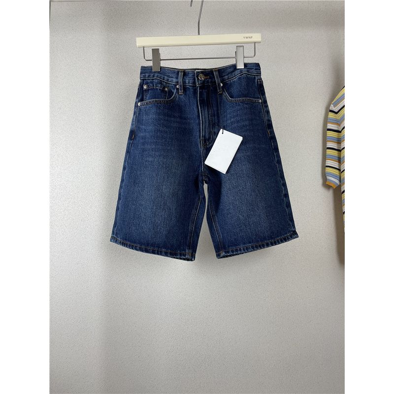 

Niche Style Tot! New Arrival Dark Blue Non-Elastic Wide Leg Pencil Pants Classic Denim Shorts Cropped Pants Slim Looking Easiest for Match Blue 25