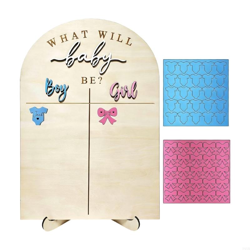 Wooden Baby Gender Reveal Decorations Voting Gender Reveal Game Kits Boy or Girl Gender Reveal Party Decors Supplies P9YB CN