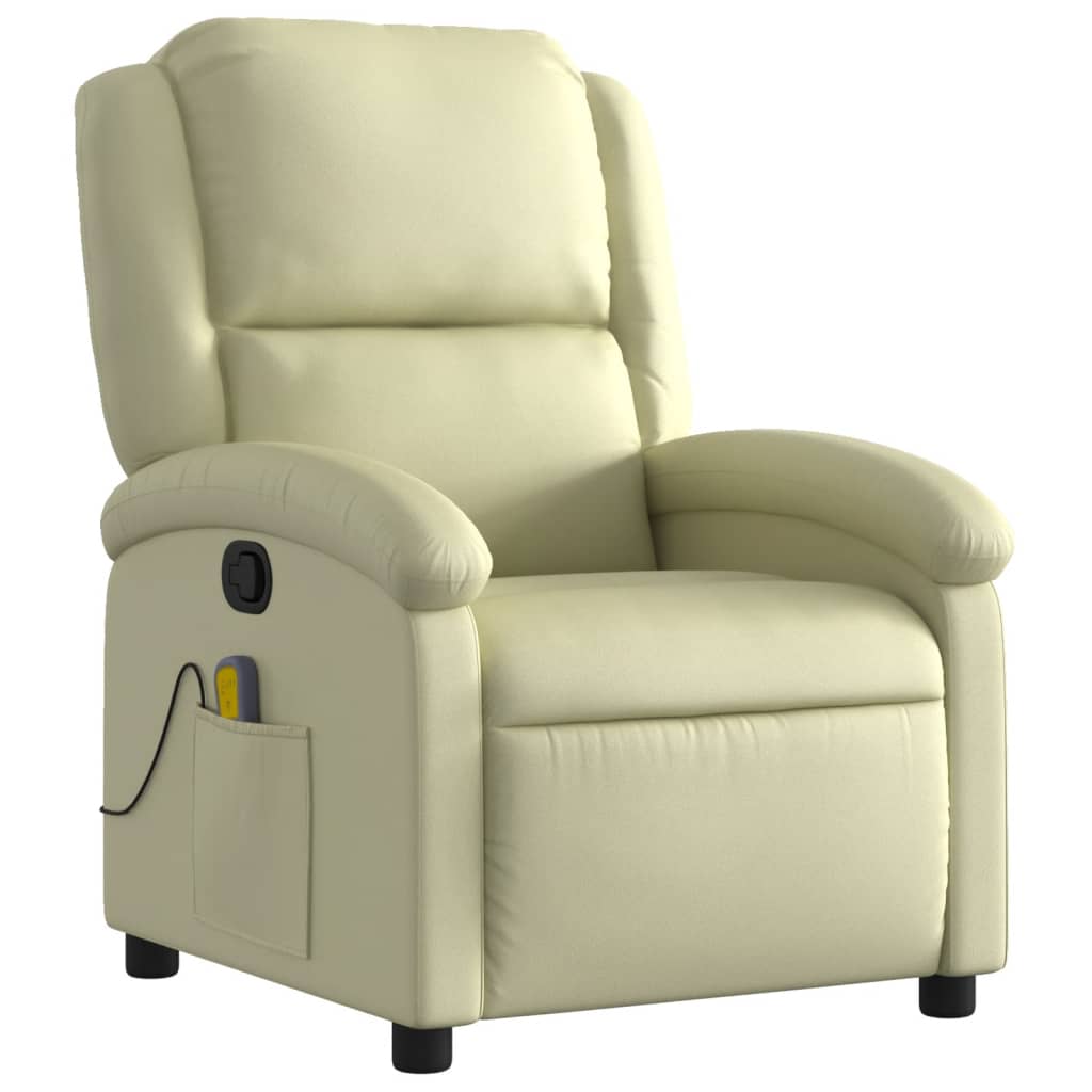 Massage Chair Relax Chair Genuine Leather Cream