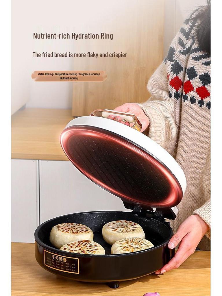 Large Double-Sided Electric Griddle for Home—Deepened Pan for Frying, Grilling, and Baking Pancakes