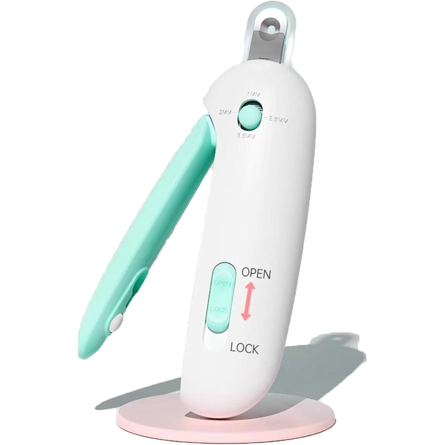 

Cat Nail Clipper | Cat Nail Trimmer with Clipping Debris Storage, Adjustable Sizes, Hidden Nail File, Round Hole Blade for Injury-Free Grooming синий