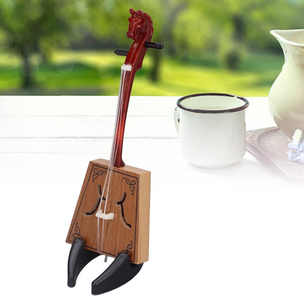 Miniature Morin Khuur (horsehead fiddle) model, Chinese musical instrument, educational toy with stand, perfect for birthdays, Christmas, and New Year