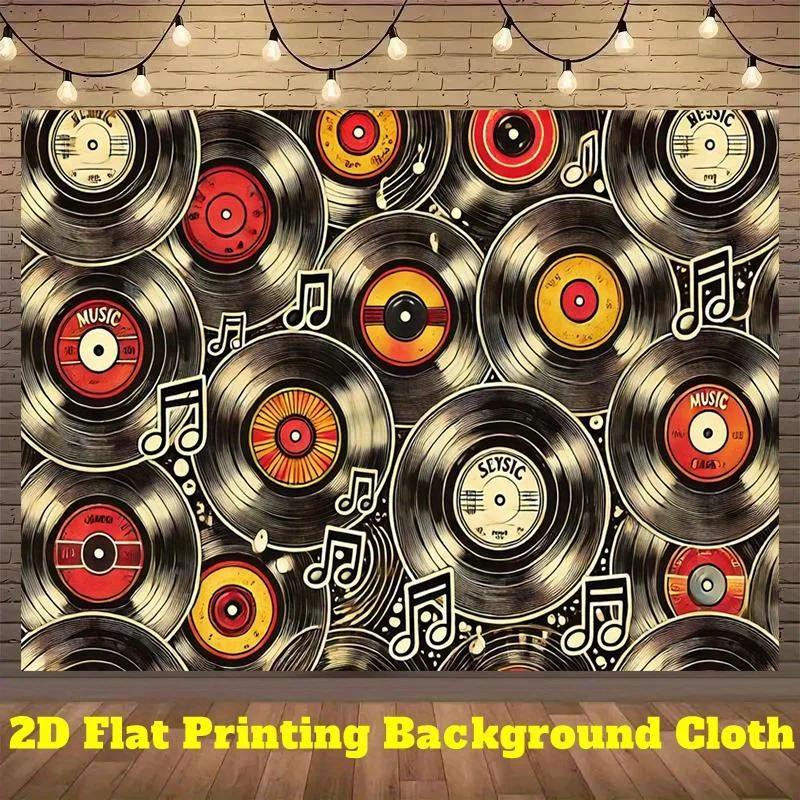 One vintage vinyl record wall banner, specially designed for retro music parties. yzb