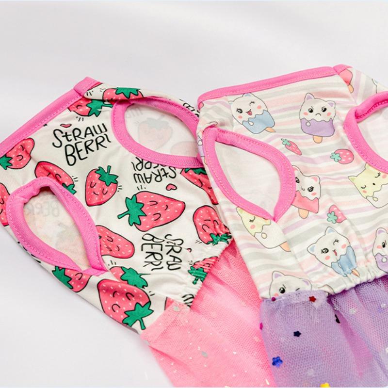 Source Factory Summer Pet Puppy Cute Princess Dress New New Dog Cartoon Skirt Pet Clothing