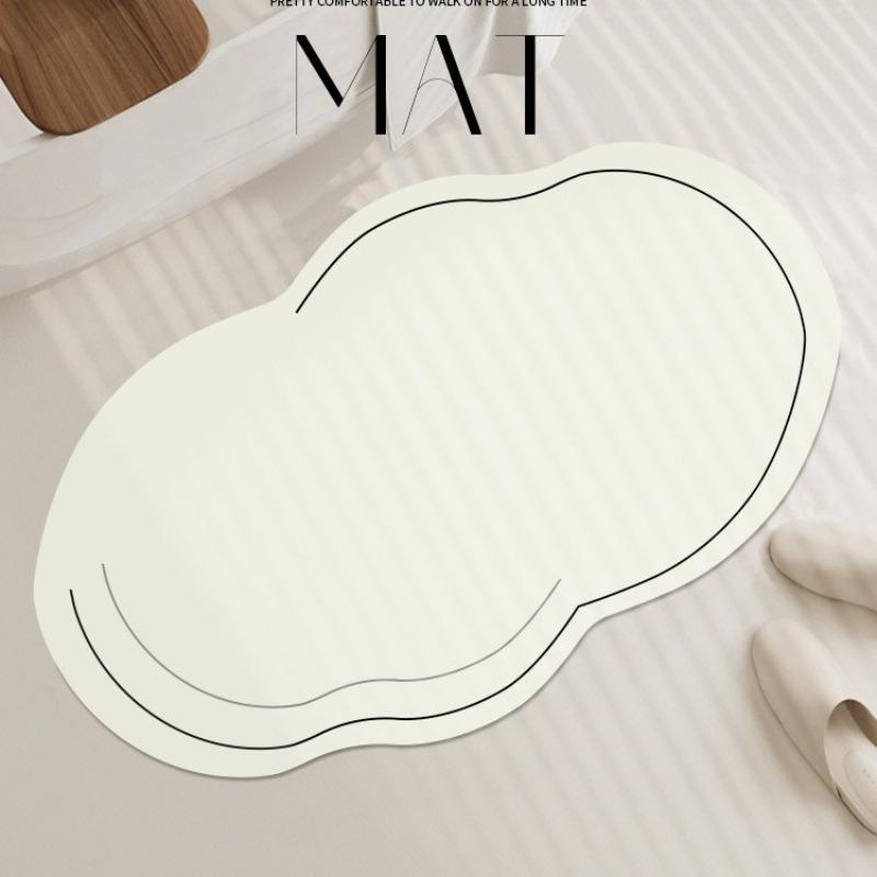 Simple Solid Color Bathroom Diatom Mud Floor Mat Yunduo Bath Area Door Moisture-wicking Fast-dry Foot Mat Household Non-slip Floor Rug