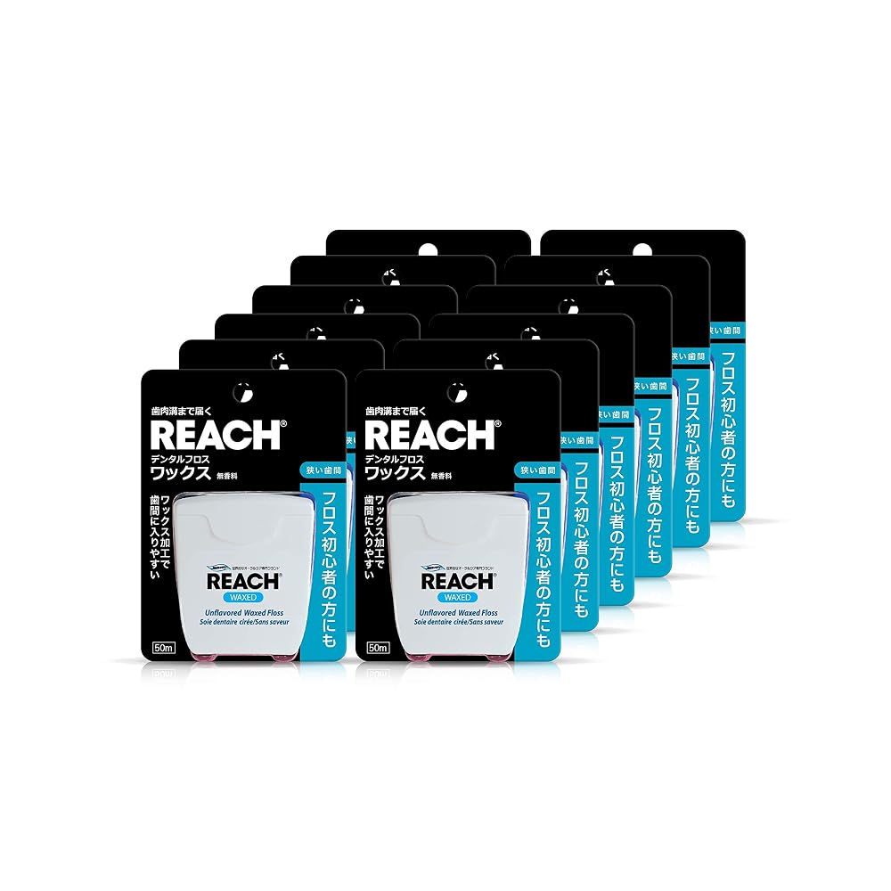 REACH Dental Floss Wax 50m (Set of 12)